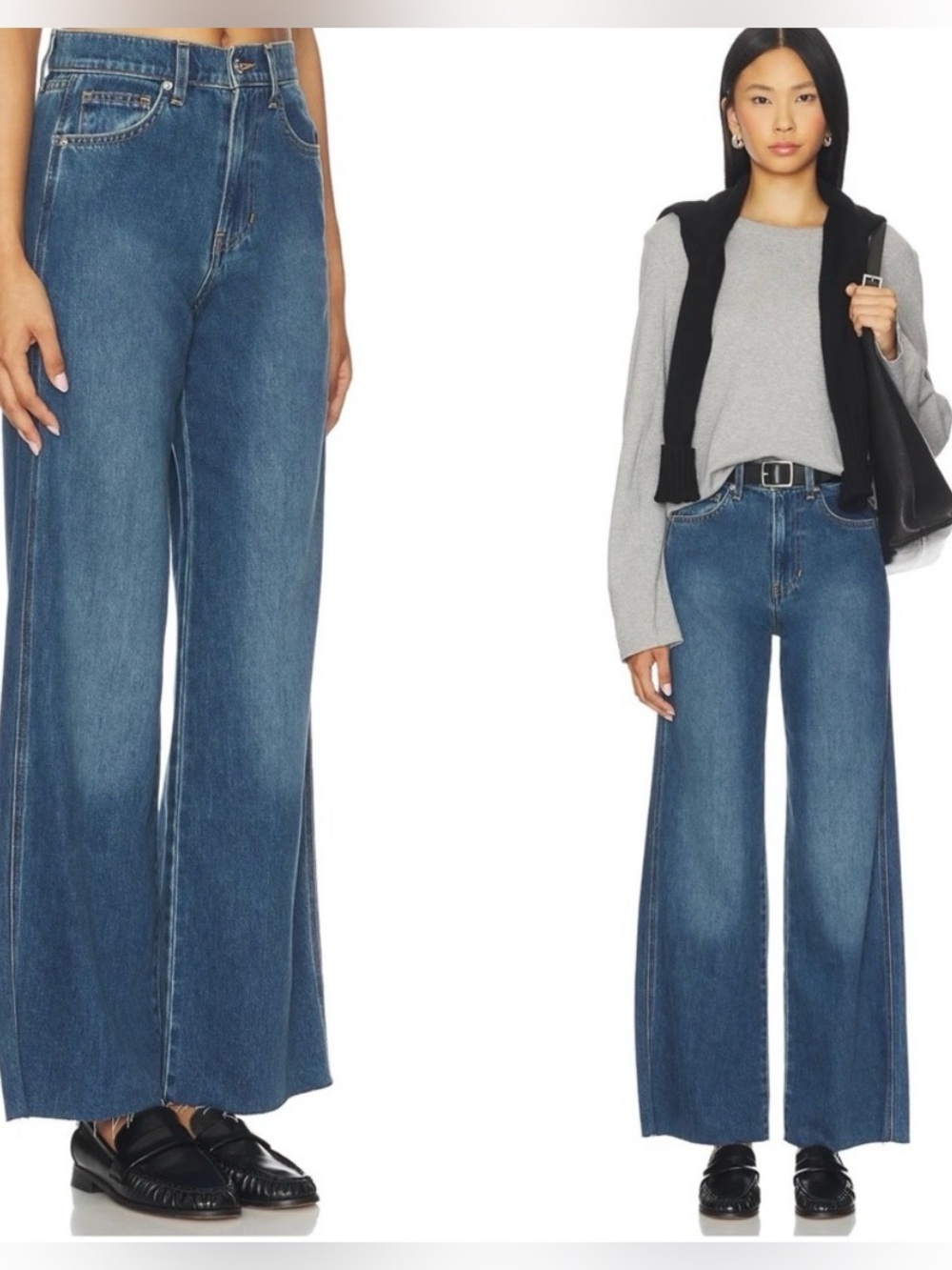 Veronica Beard Taylor wide leg crop jeans high rise Bandit size 30